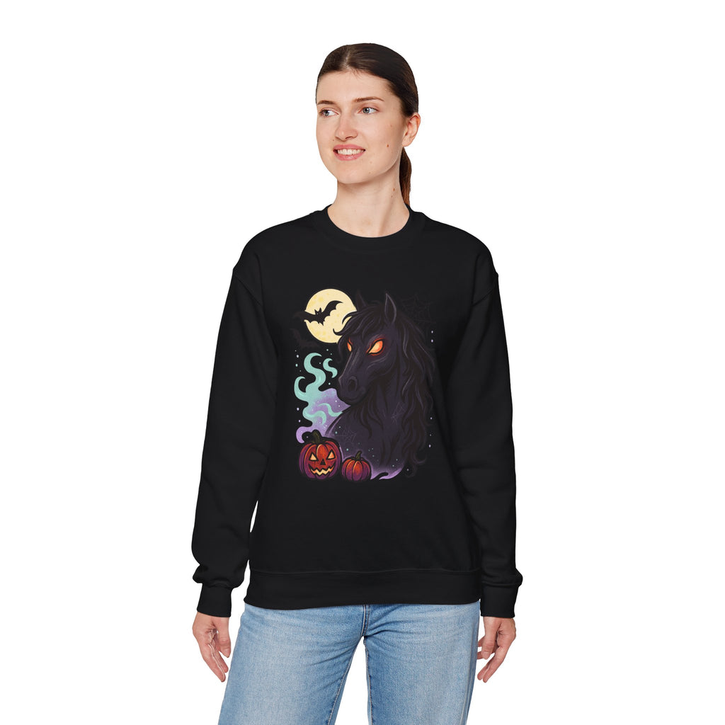 Gothic Horse Under Moonlight Spooky Sweatshirt