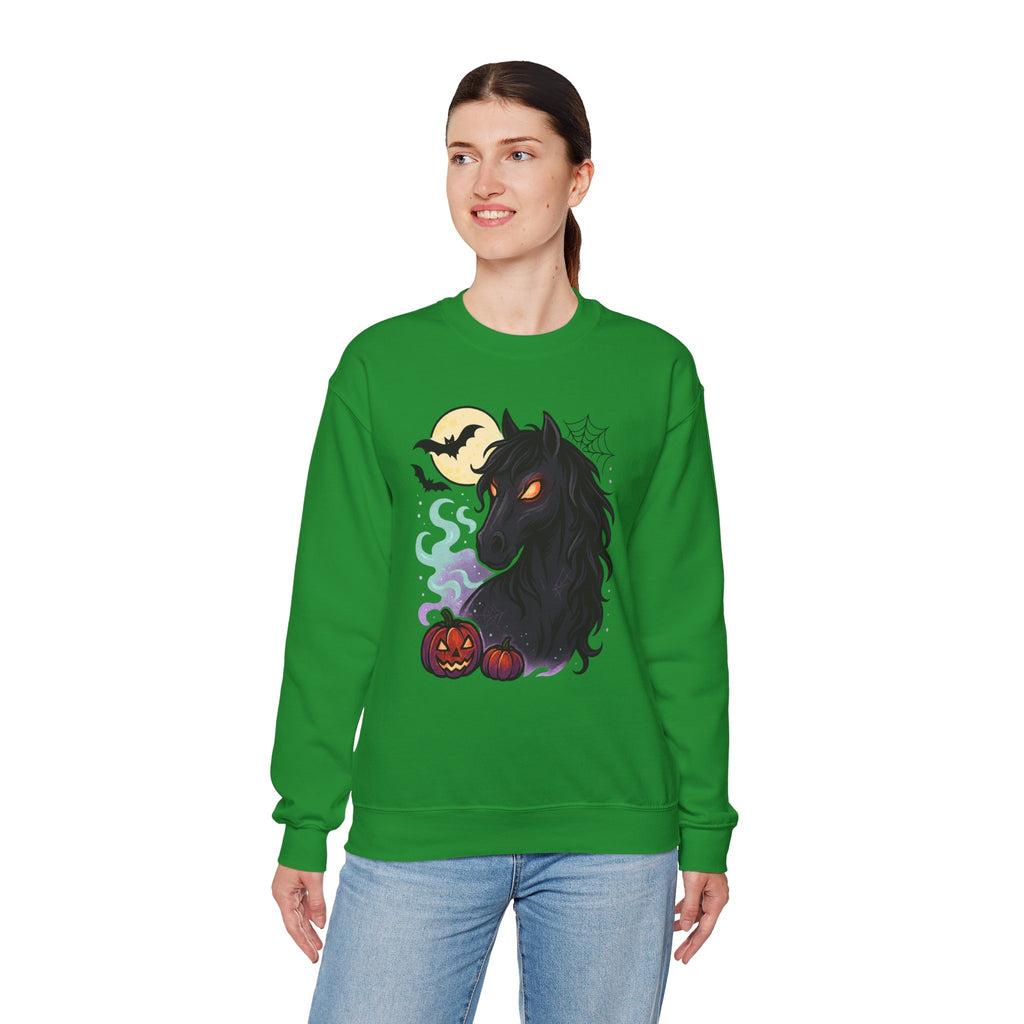 Gothic Horse Under Moonlight Spooky Sweatshirt