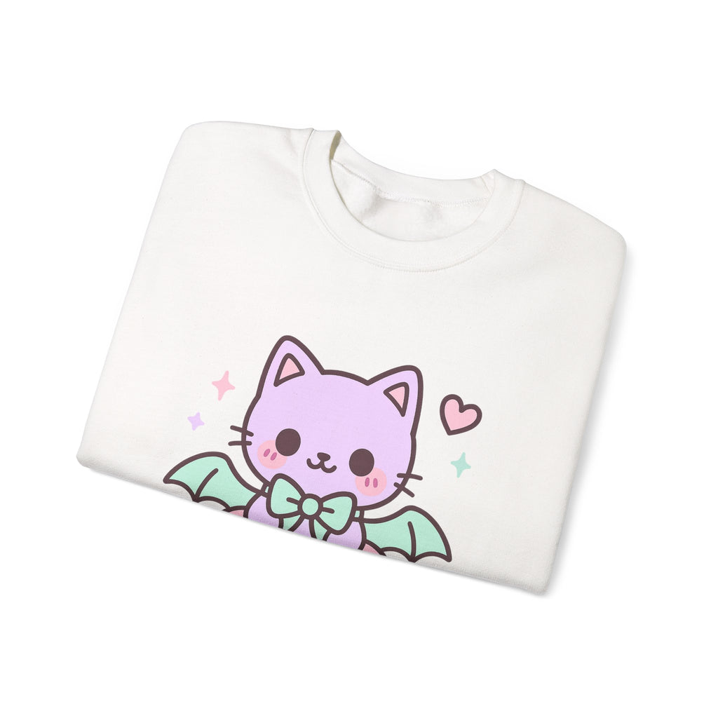 Kawaii Skull Sweatshirt – Pastel Bows & Hearts