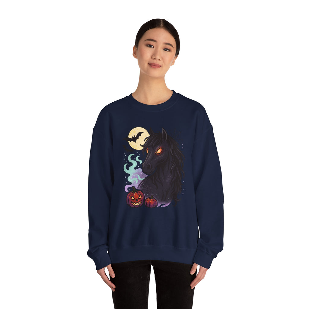 Gothic Horse Under Moonlight Spooky Sweatshirt