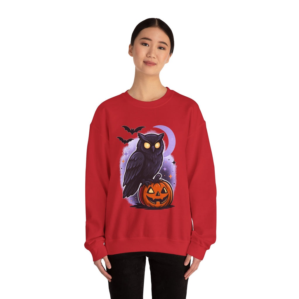 Spooky Owl and Pumpkin Night Sweatshirt