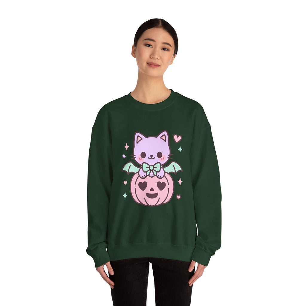 Kawaii Skull Sweatshirt – Pastel Bows & Hearts