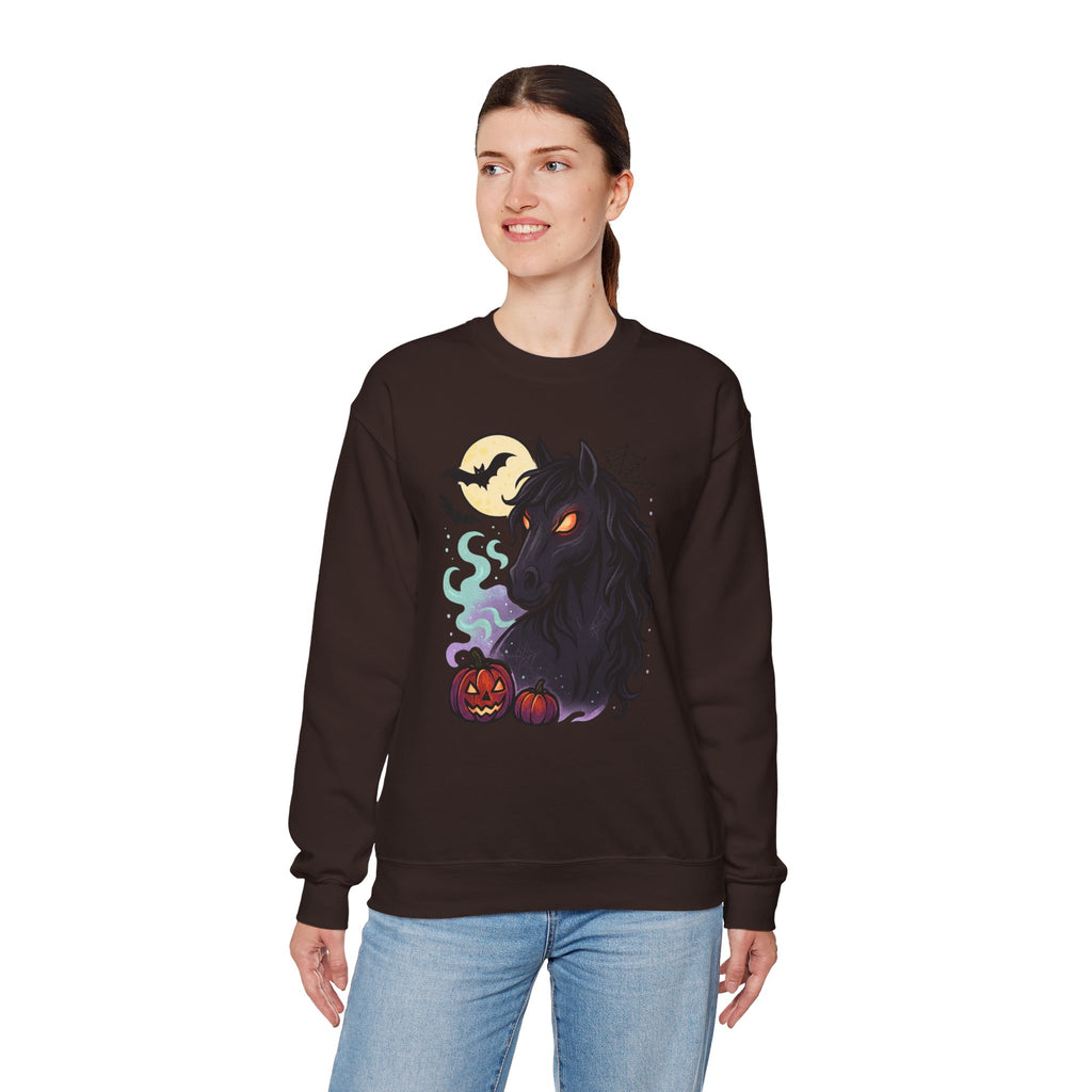 Gothic Horse Under Moonlight Spooky Sweatshirt