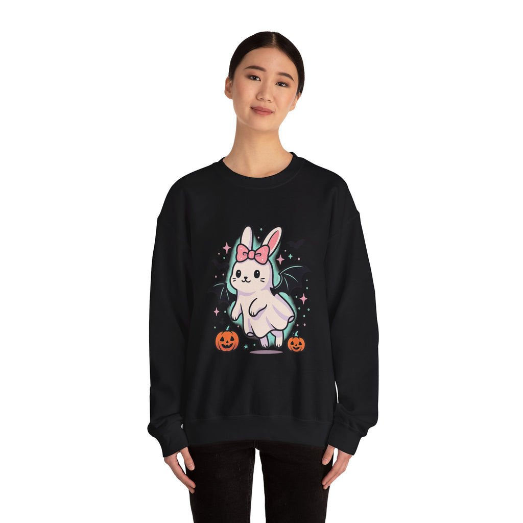 Cute Ghost Bunny with Bat Wings Sweatshirt