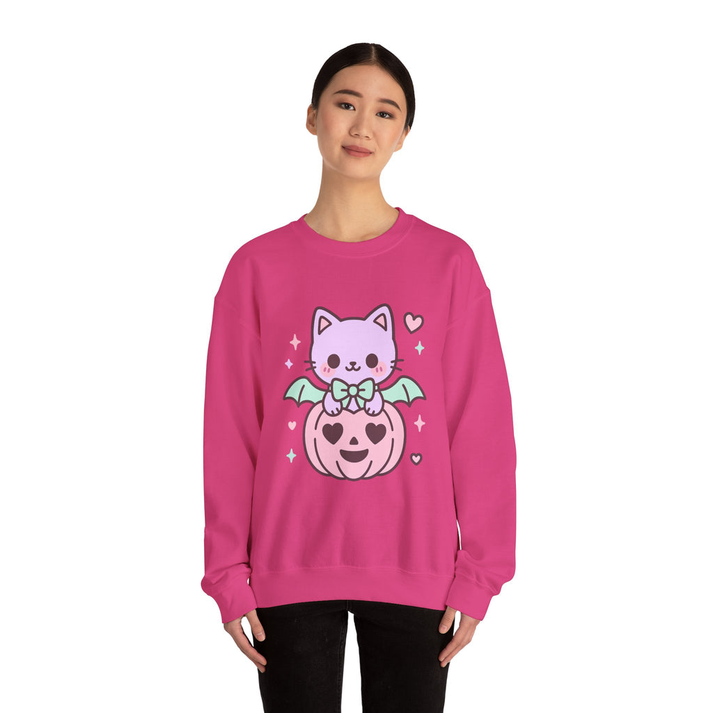 Kawaii Skull Sweatshirt – Pastel Bows & Hearts