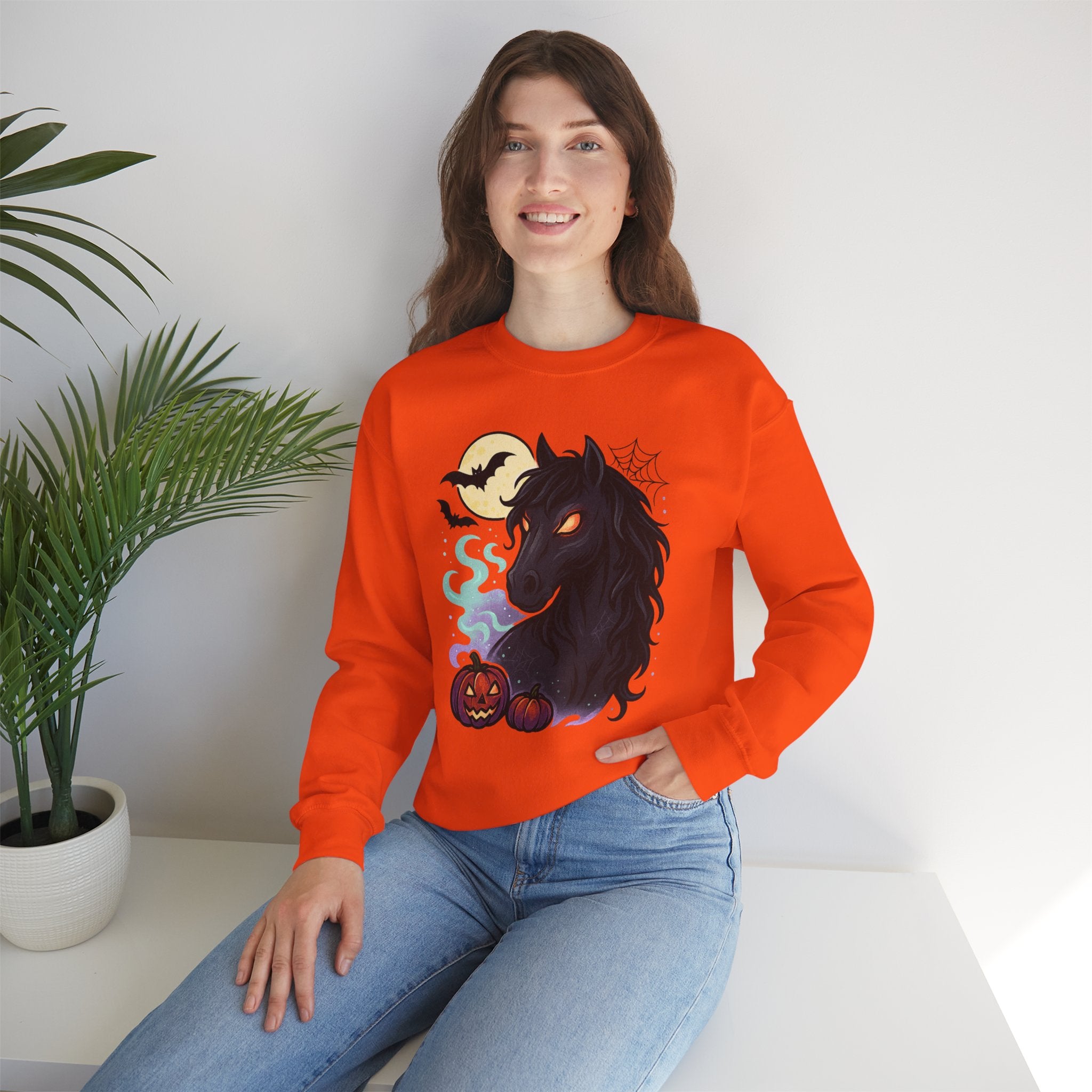 Gothic Horse Under Moonlight Spooky Sweatshirt