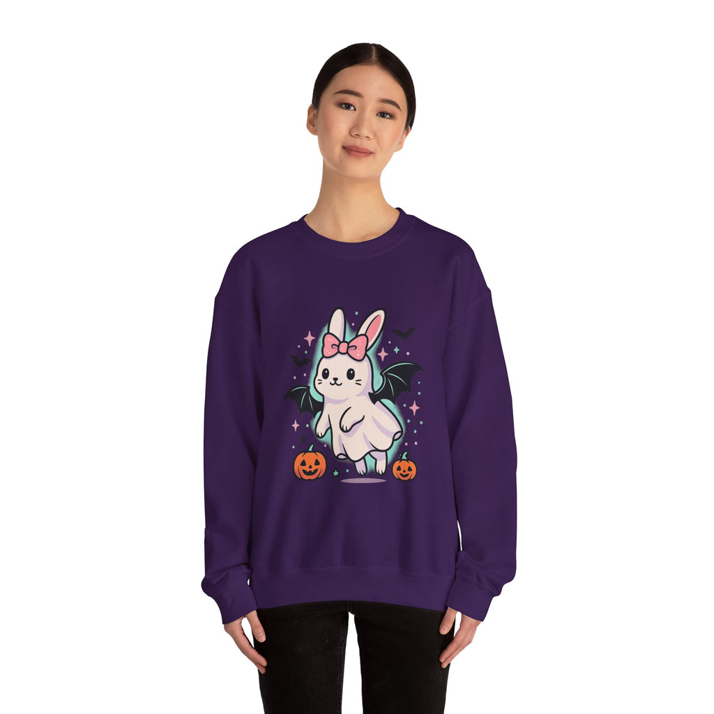 Cute Ghost Bunny with Bat Wings Sweatshirt