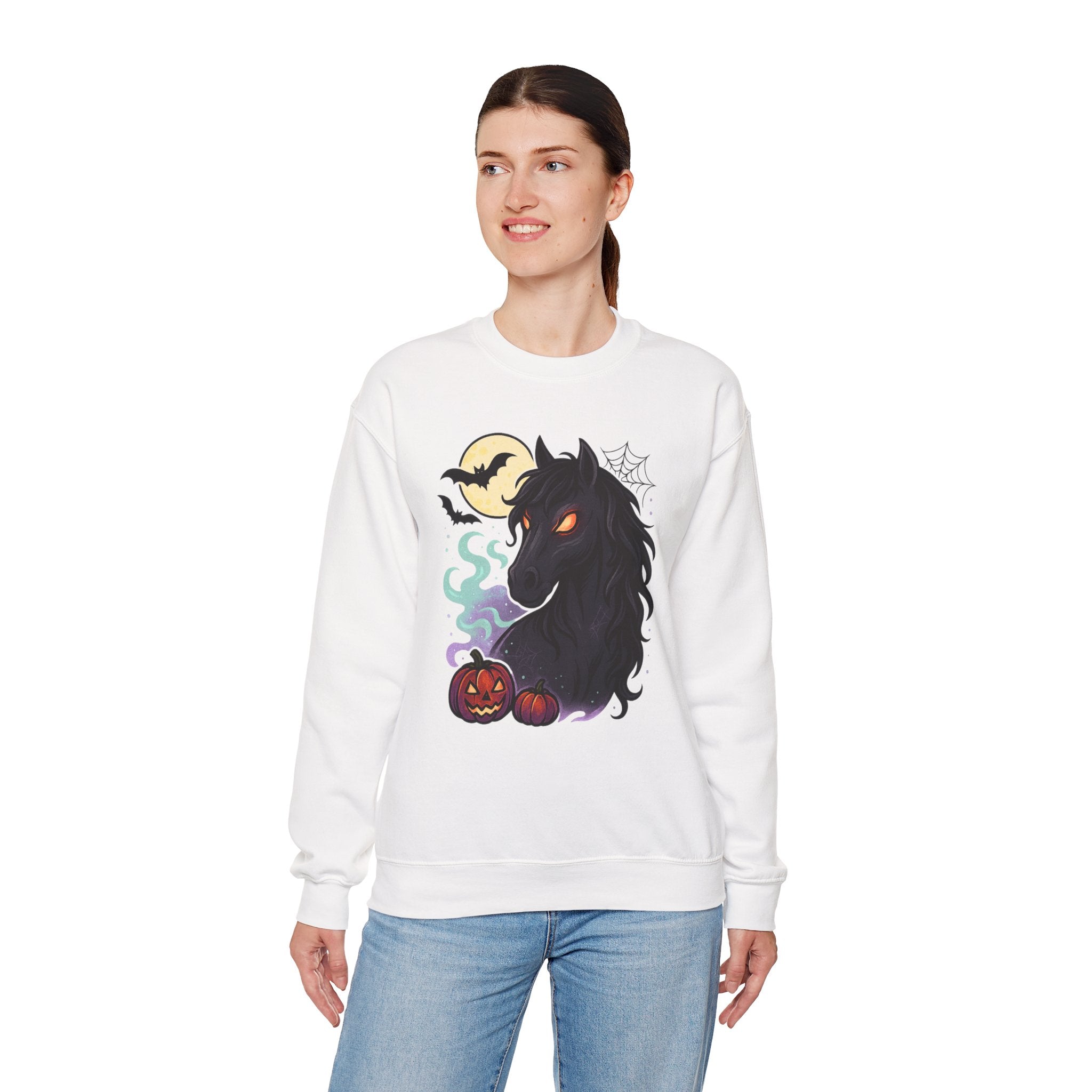 Gothic Horse Under Moonlight Spooky Sweatshirt