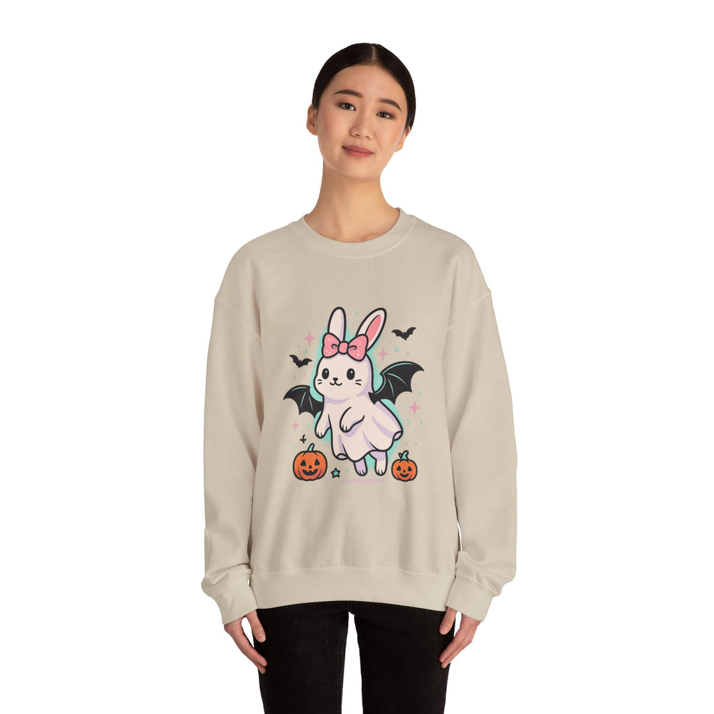 Cute Ghost Bunny with Bat Wings Sweatshirt