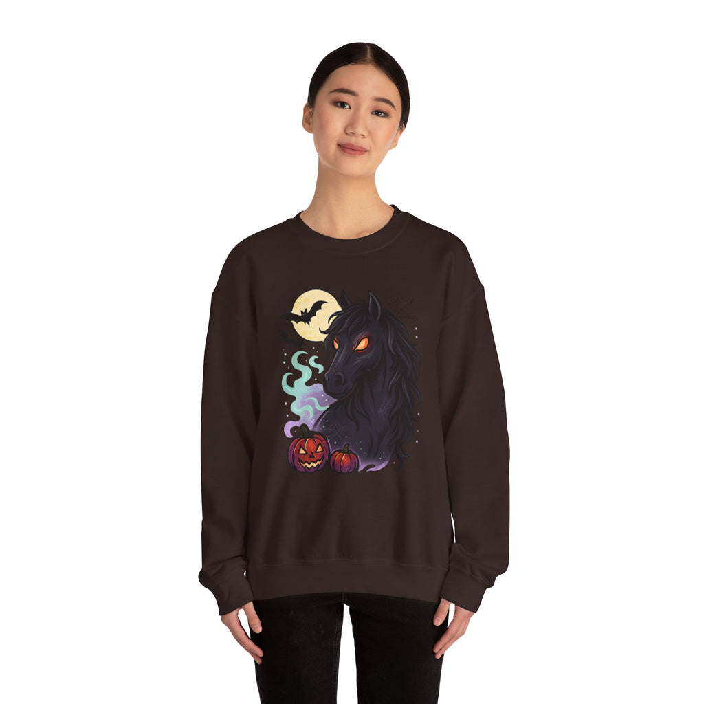 Gothic Horse Under Moonlight Spooky Sweatshirt