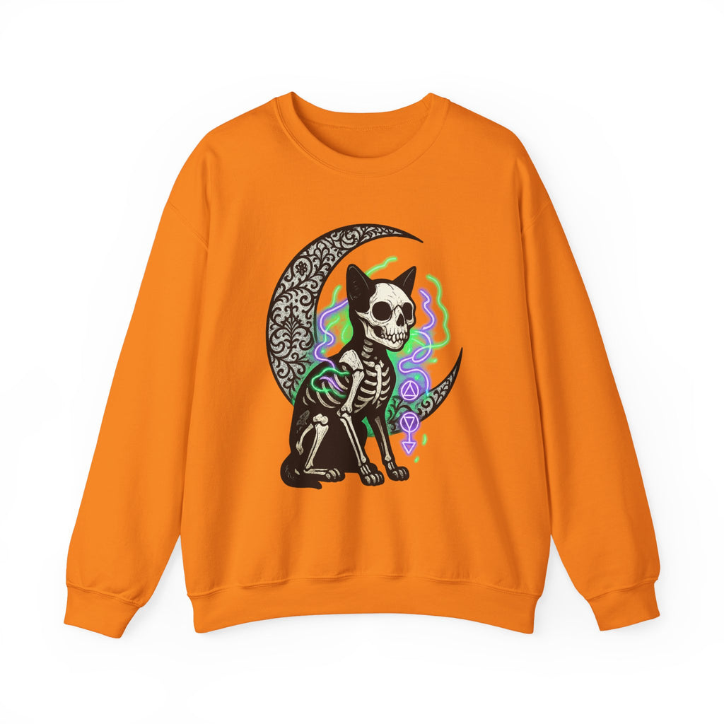 Gothic Cat with Neon Aura Halloween Sweatshirt