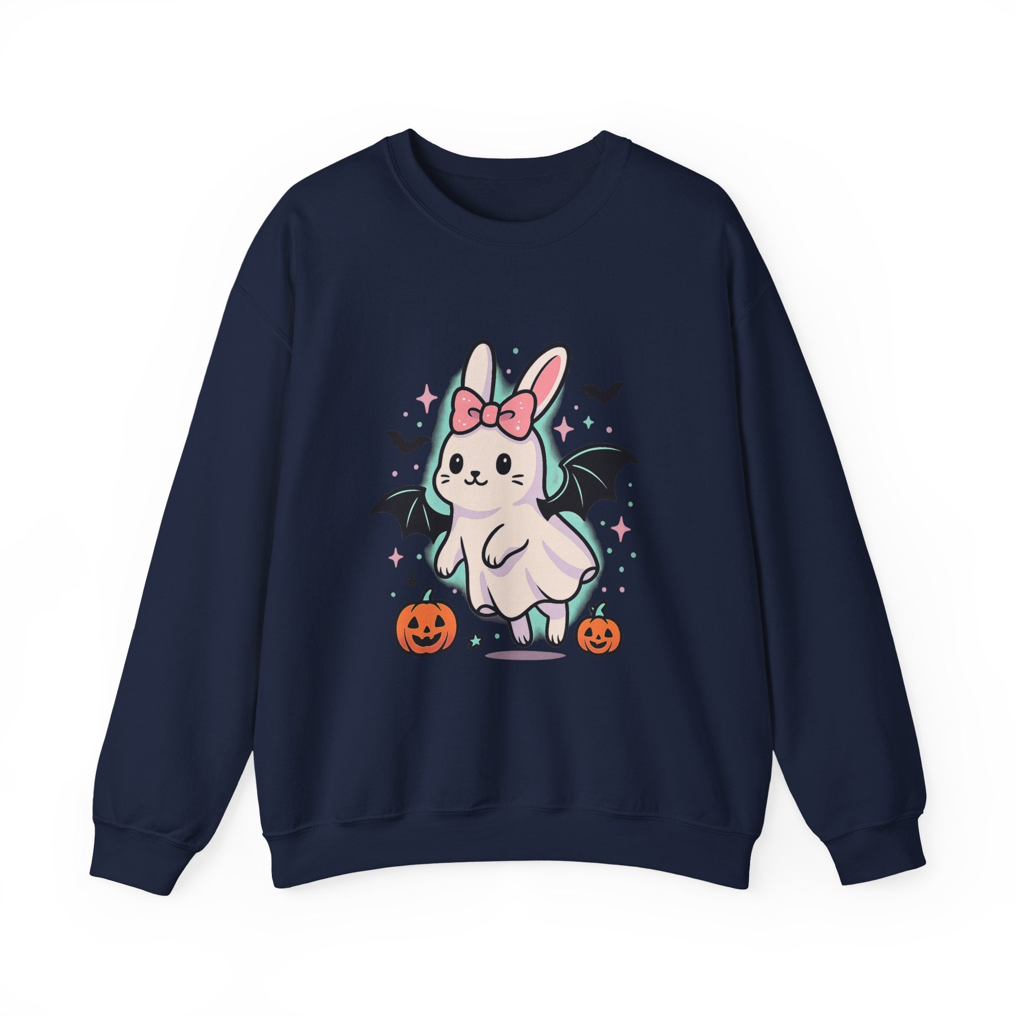 Cute Ghost Bunny with Bat Wings Sweatshirt