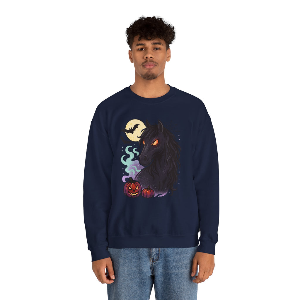 Gothic Horse Under Moonlight Spooky Sweatshirt