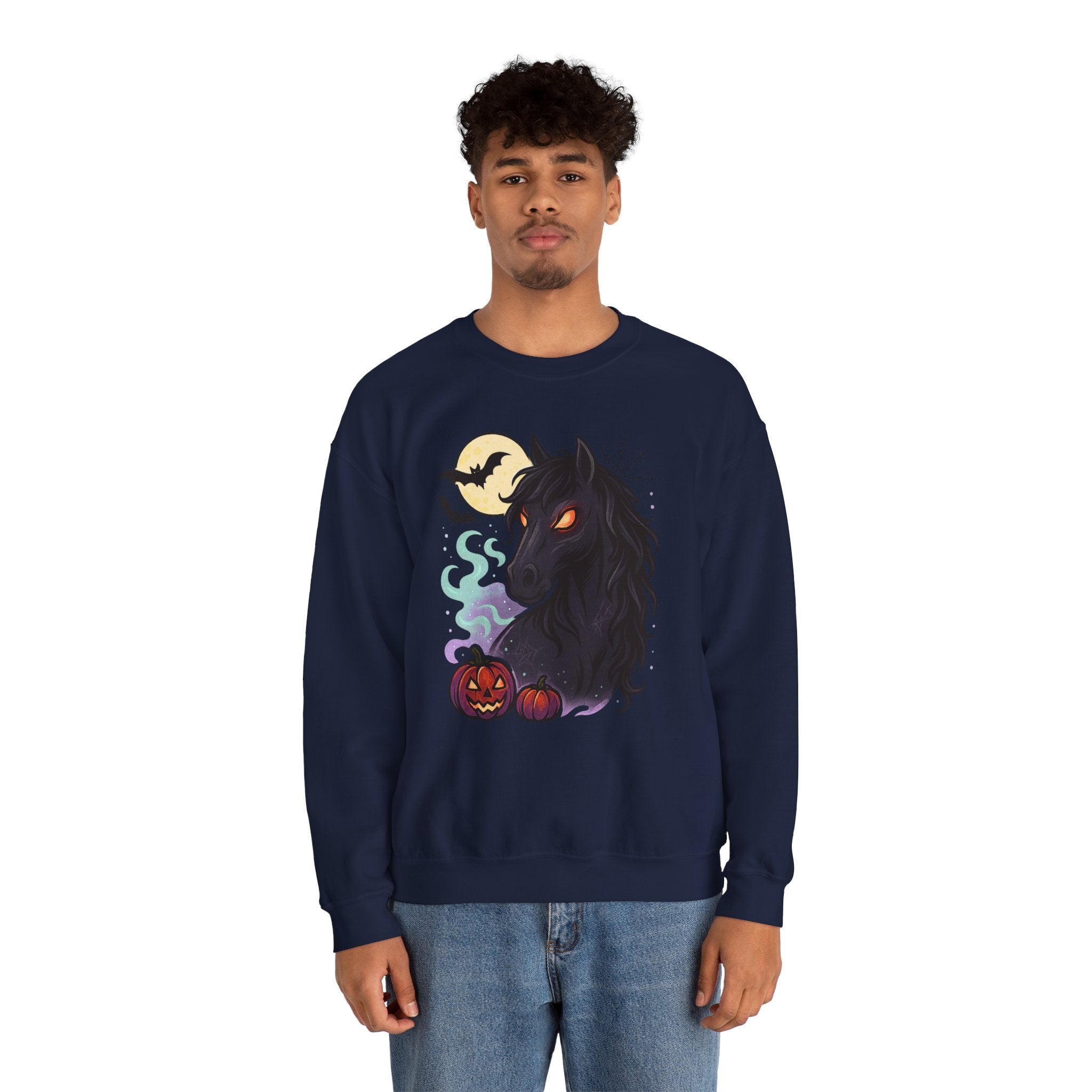 Gothic Horse Under Moonlight Spooky Sweatshirt
