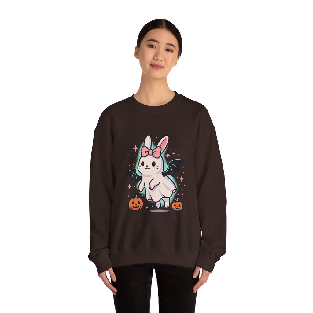 Cute Ghost Bunny with Bat Wings Sweatshirt