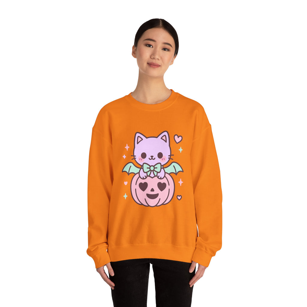 Kawaii Skull Sweatshirt – Pastel Bows & Hearts