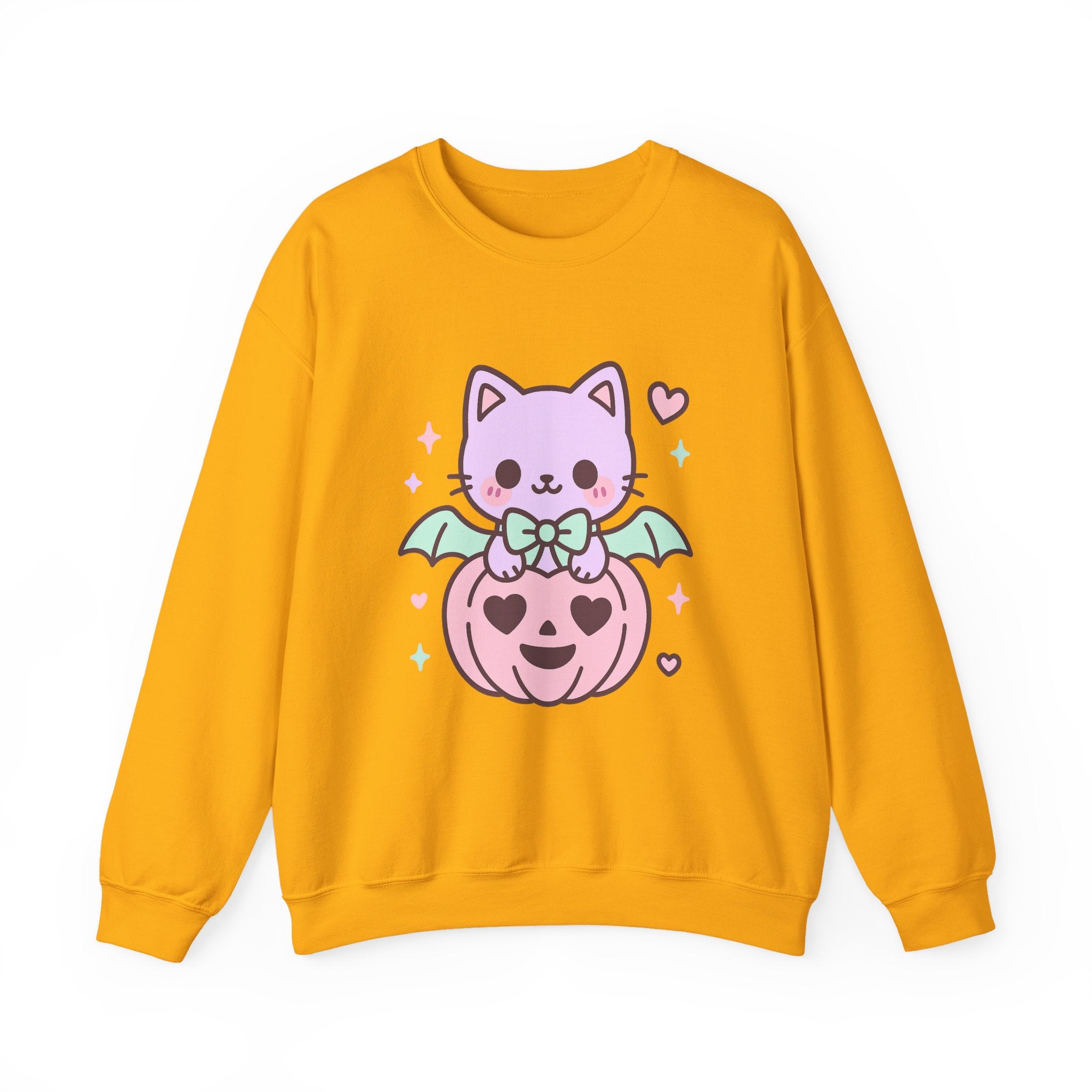 Kawaii Skull Sweatshirt – Pastel Bows & Hearts