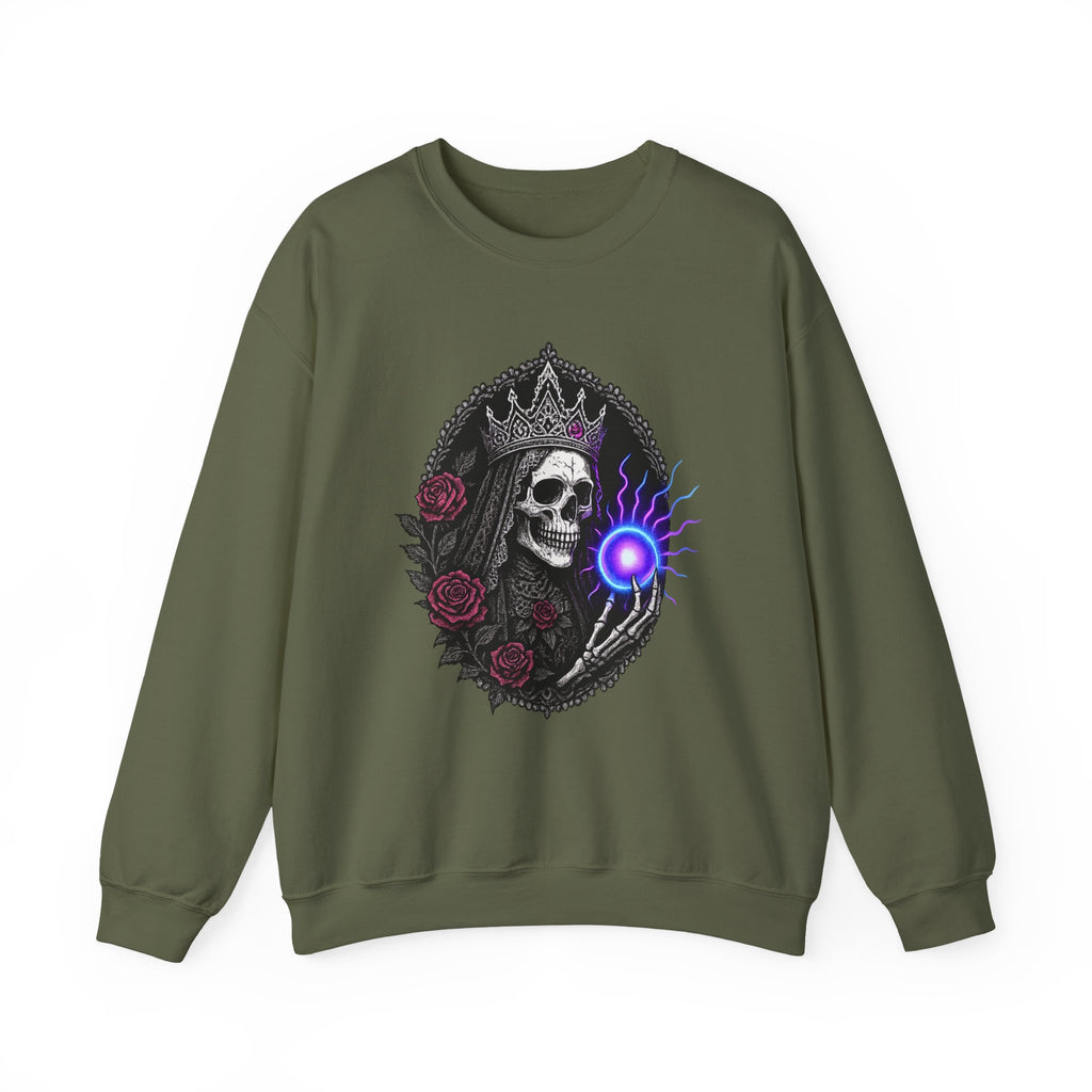 Gothic Skull Queen with Neon Aura