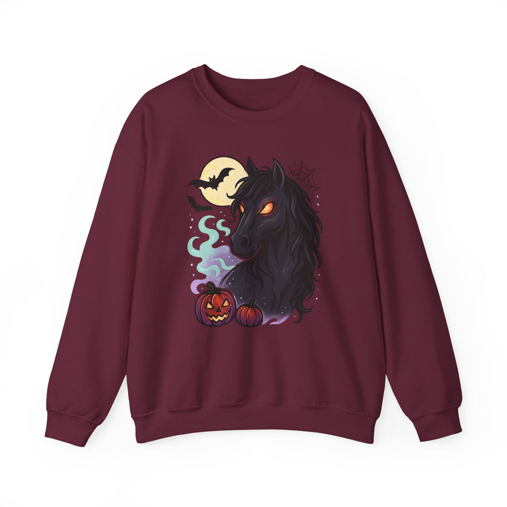 Gothic Horse Under Moonlight Spooky Sweatshirt