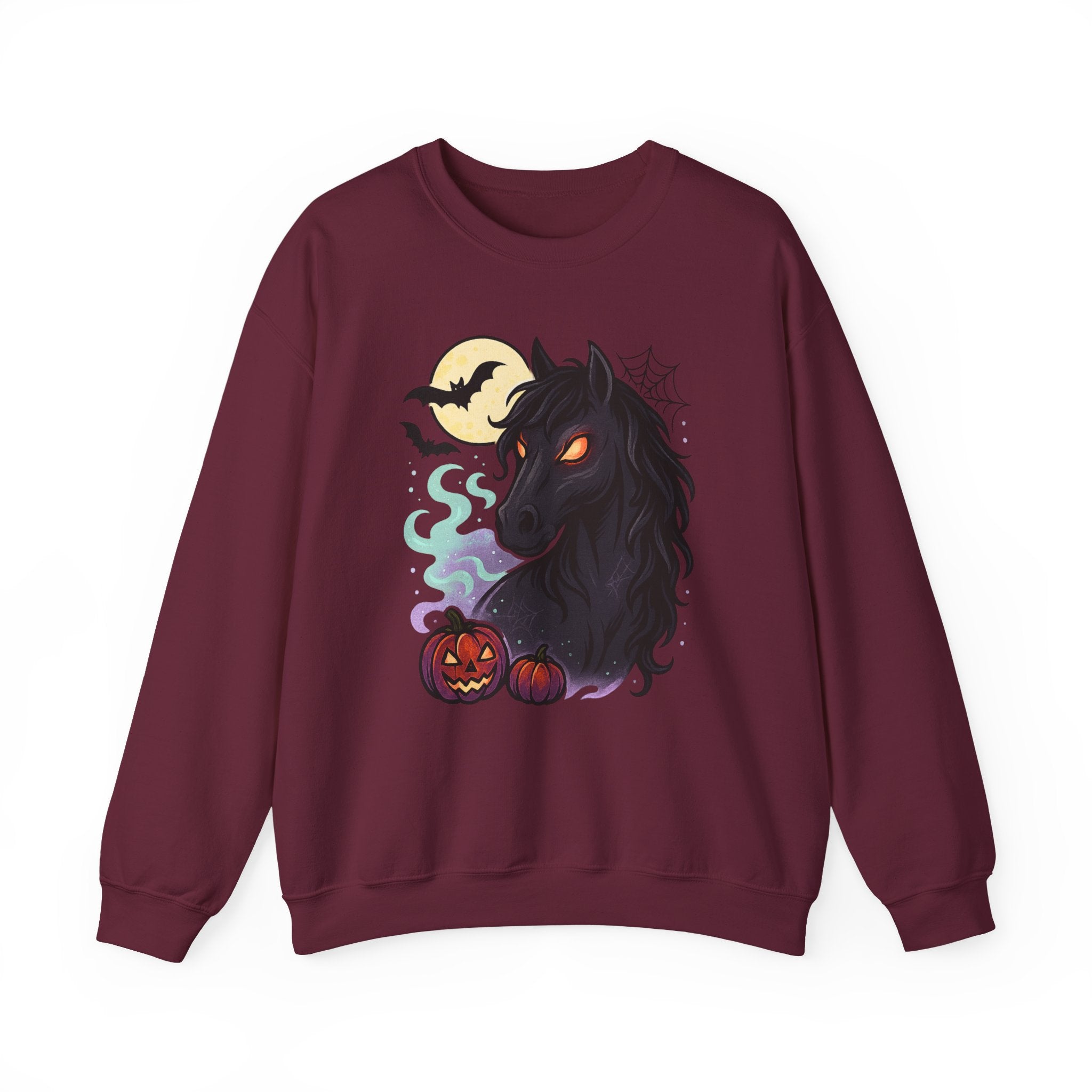 Gothic Horse Under Moonlight Spooky Sweatshirt
