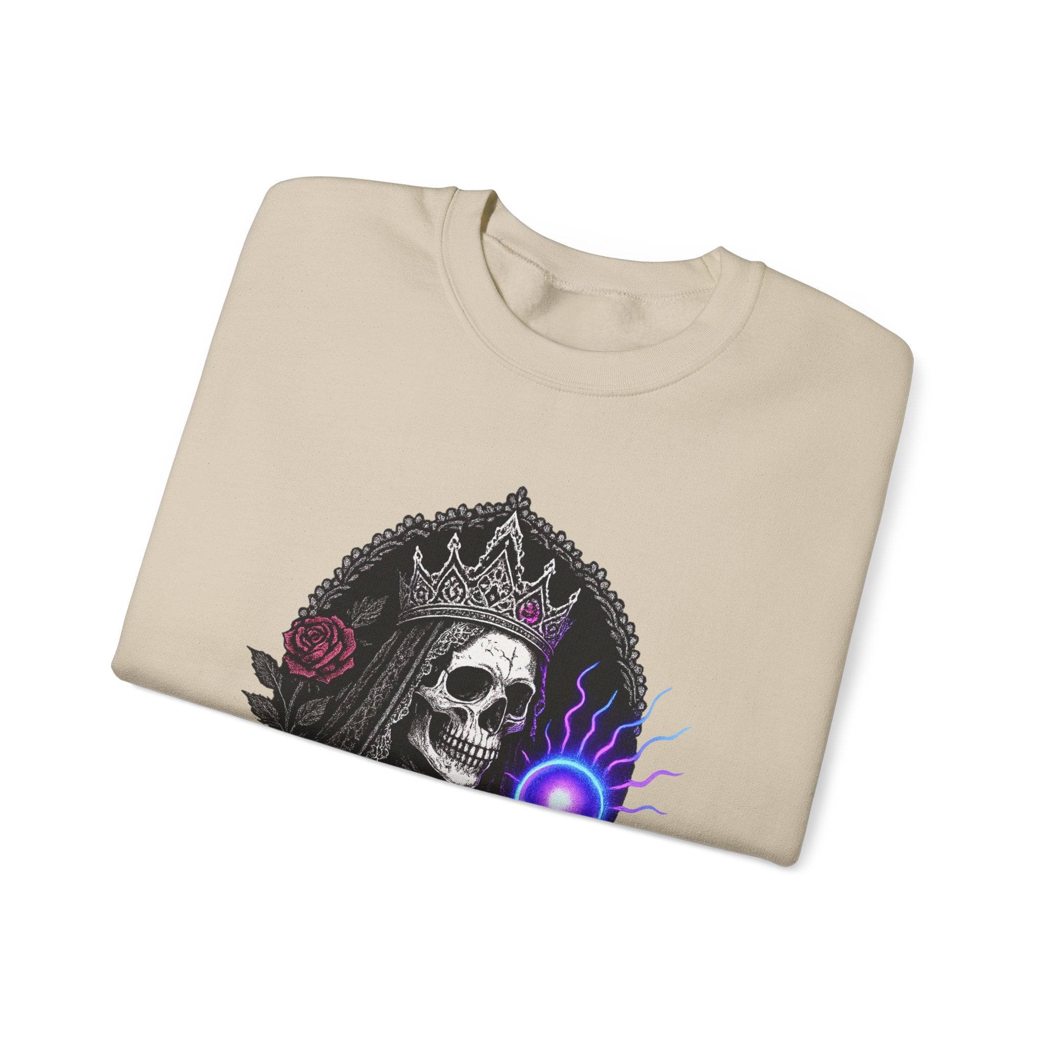 Gothic Skull Queen with Neon Aura