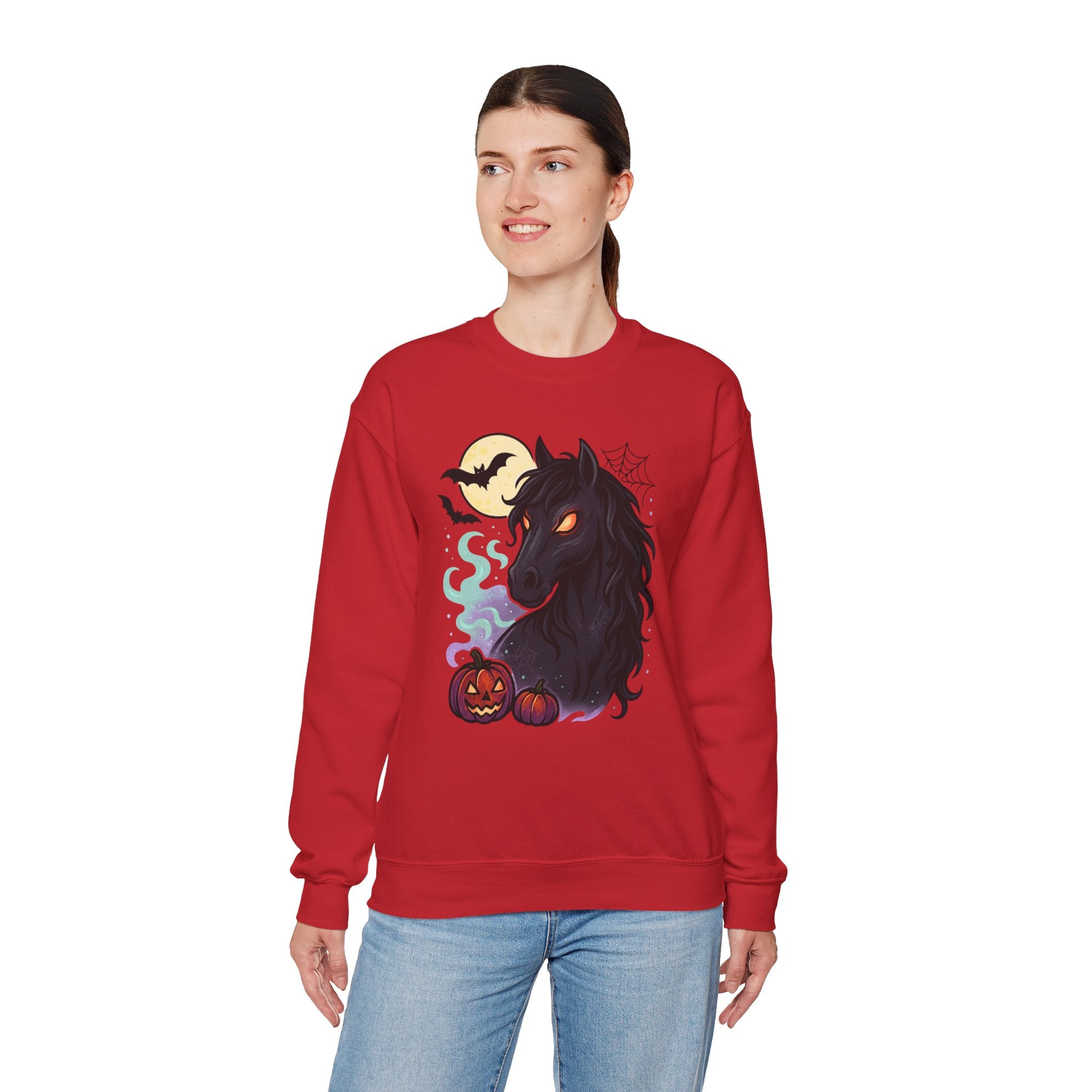 Gothic Horse Under Moonlight Spooky Sweatshirt