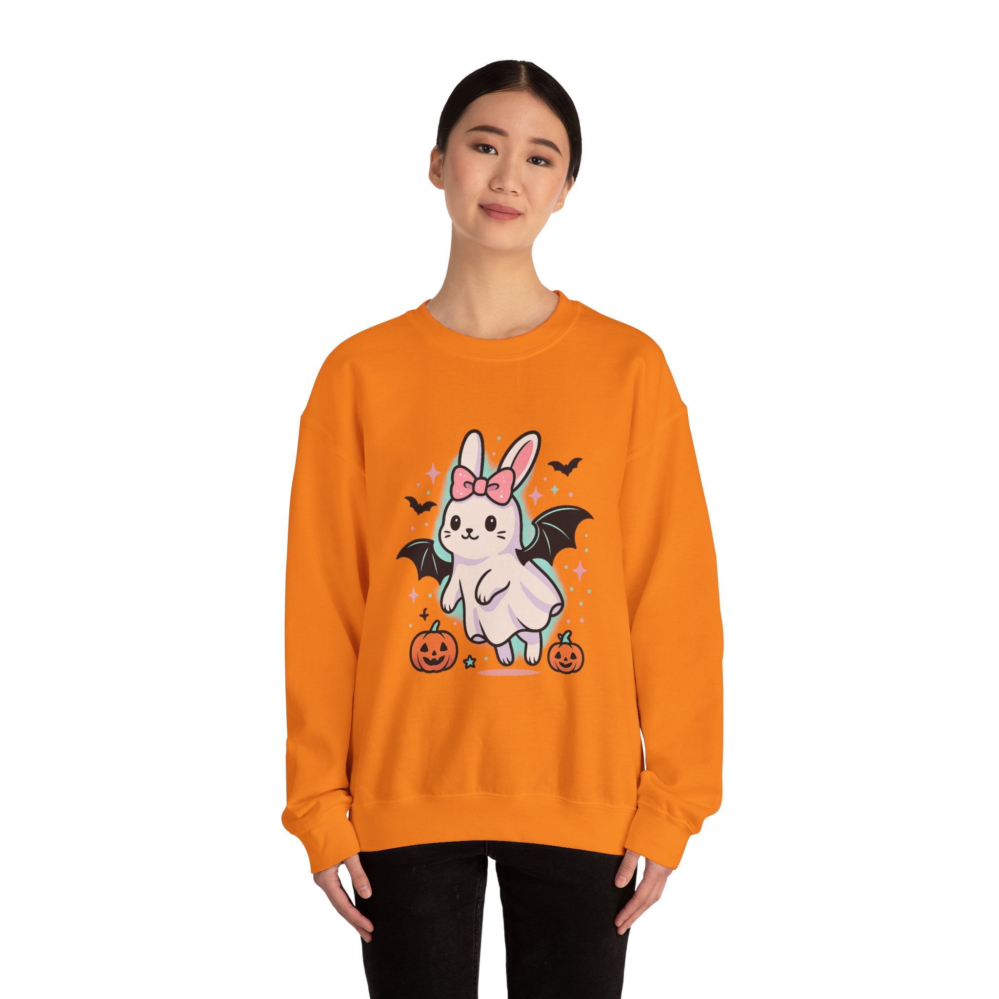 Cute Ghost Bunny with Bat Wings Sweatshirt