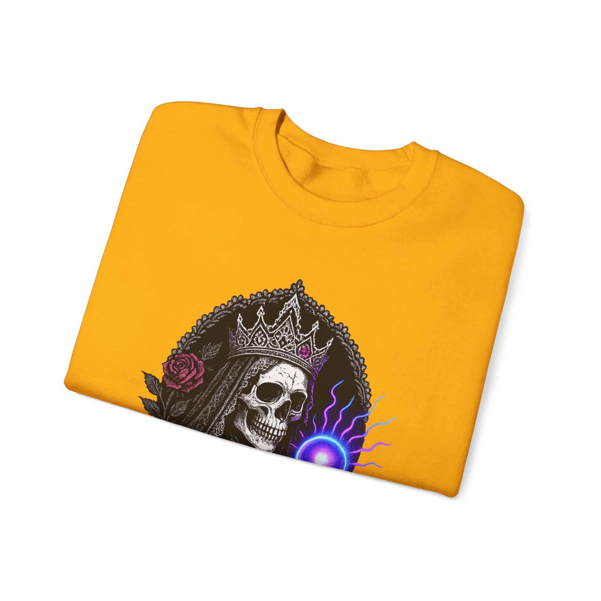 Gothic Skull Queen with Neon Aura