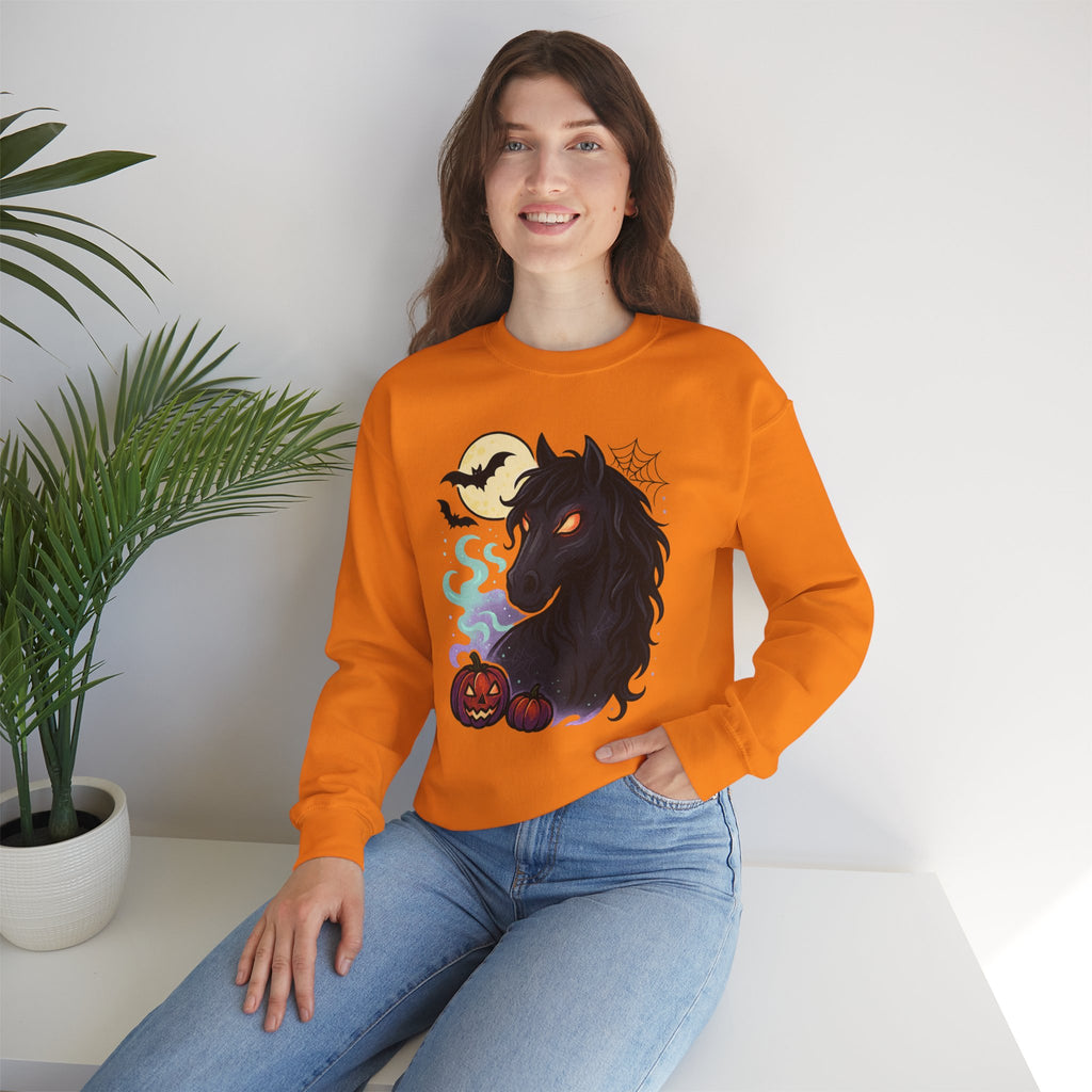 Gothic Horse Under Moonlight Spooky Sweatshirt