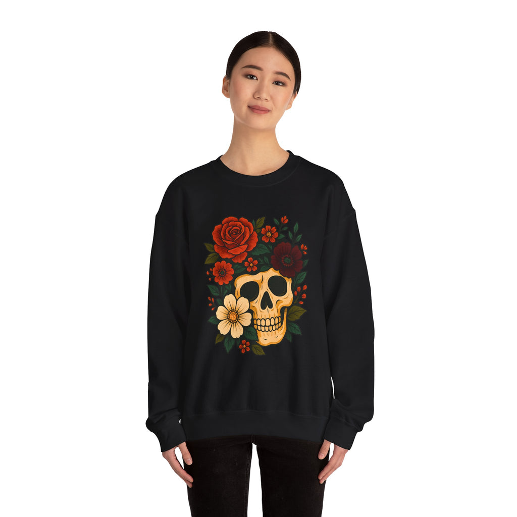 Floral Skull Halloween Sweatshirt
