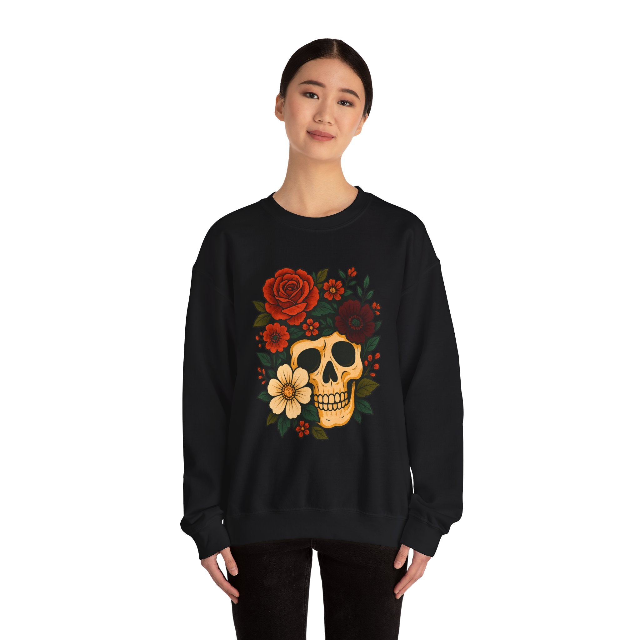 Floral Skull Halloween Sweatshirt