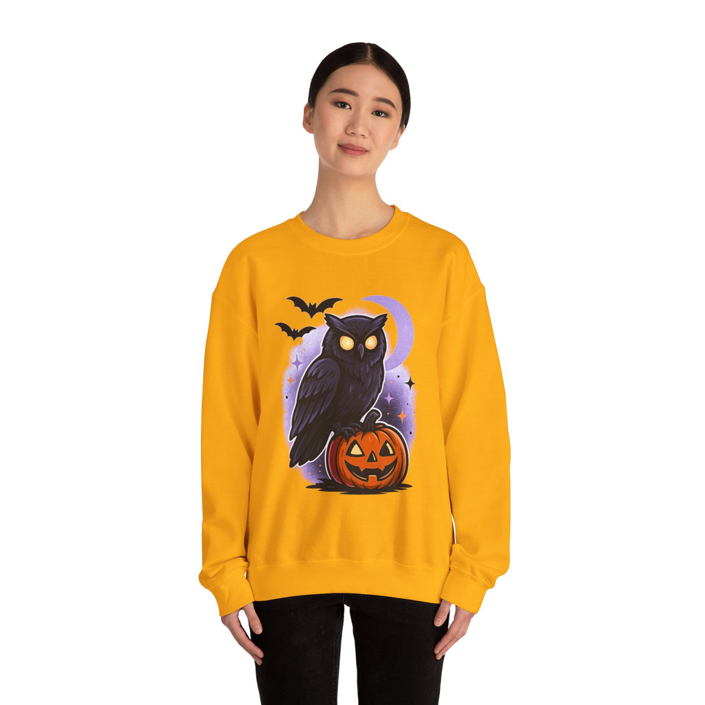 Spooky Owl and Pumpkin Night Sweatshirt
