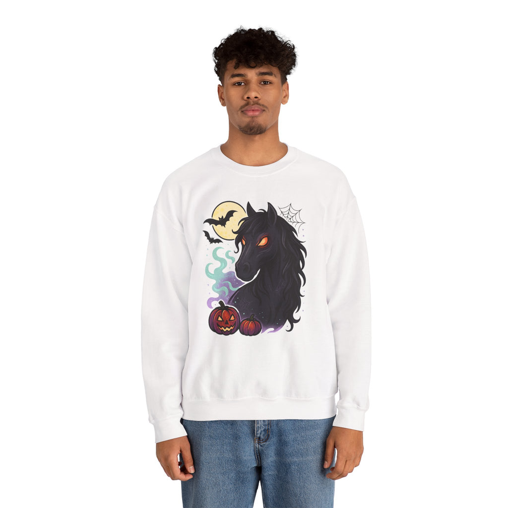 Gothic Horse Under Moonlight Spooky Sweatshirt