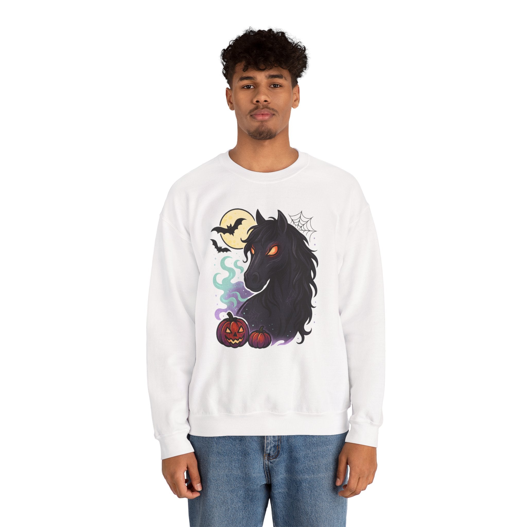 Gothic Horse Under Moonlight Spooky Sweatshirt