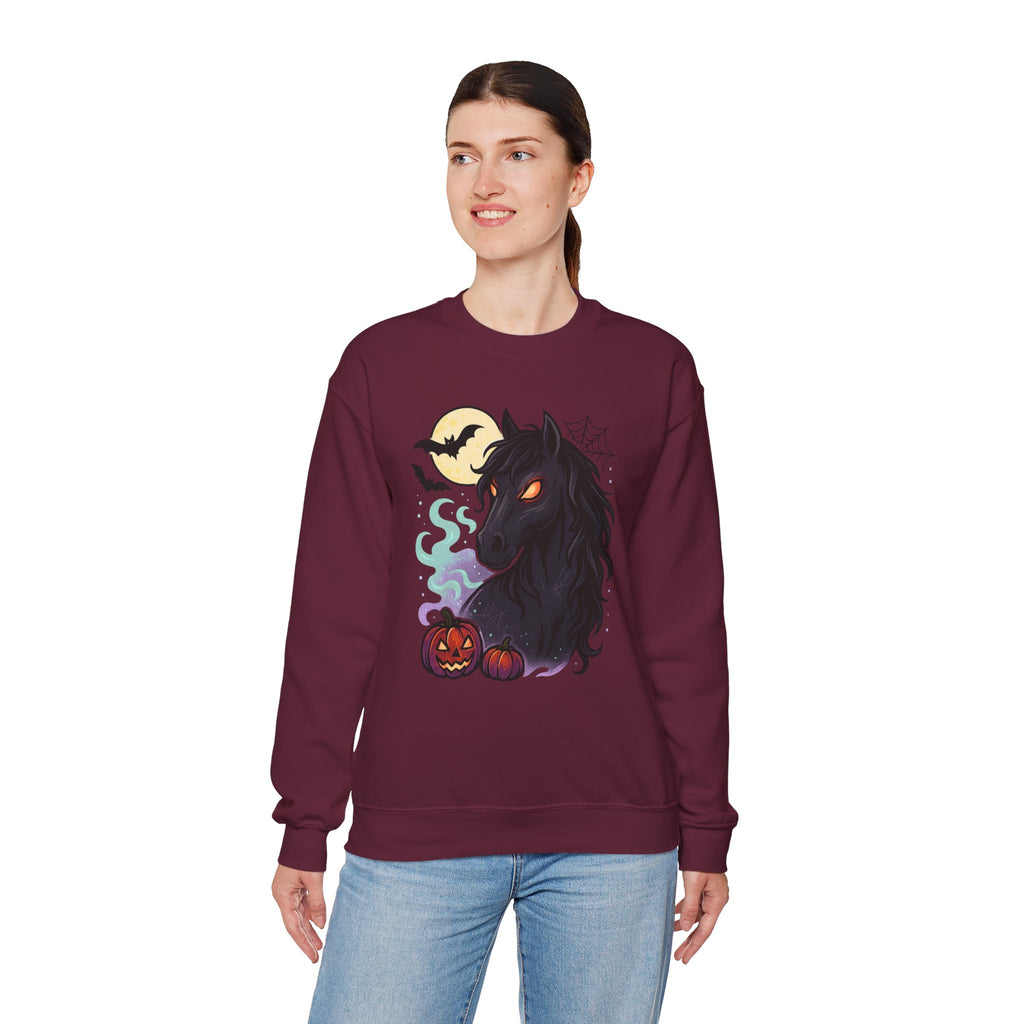 Gothic Horse Under Moonlight Spooky Sweatshirt