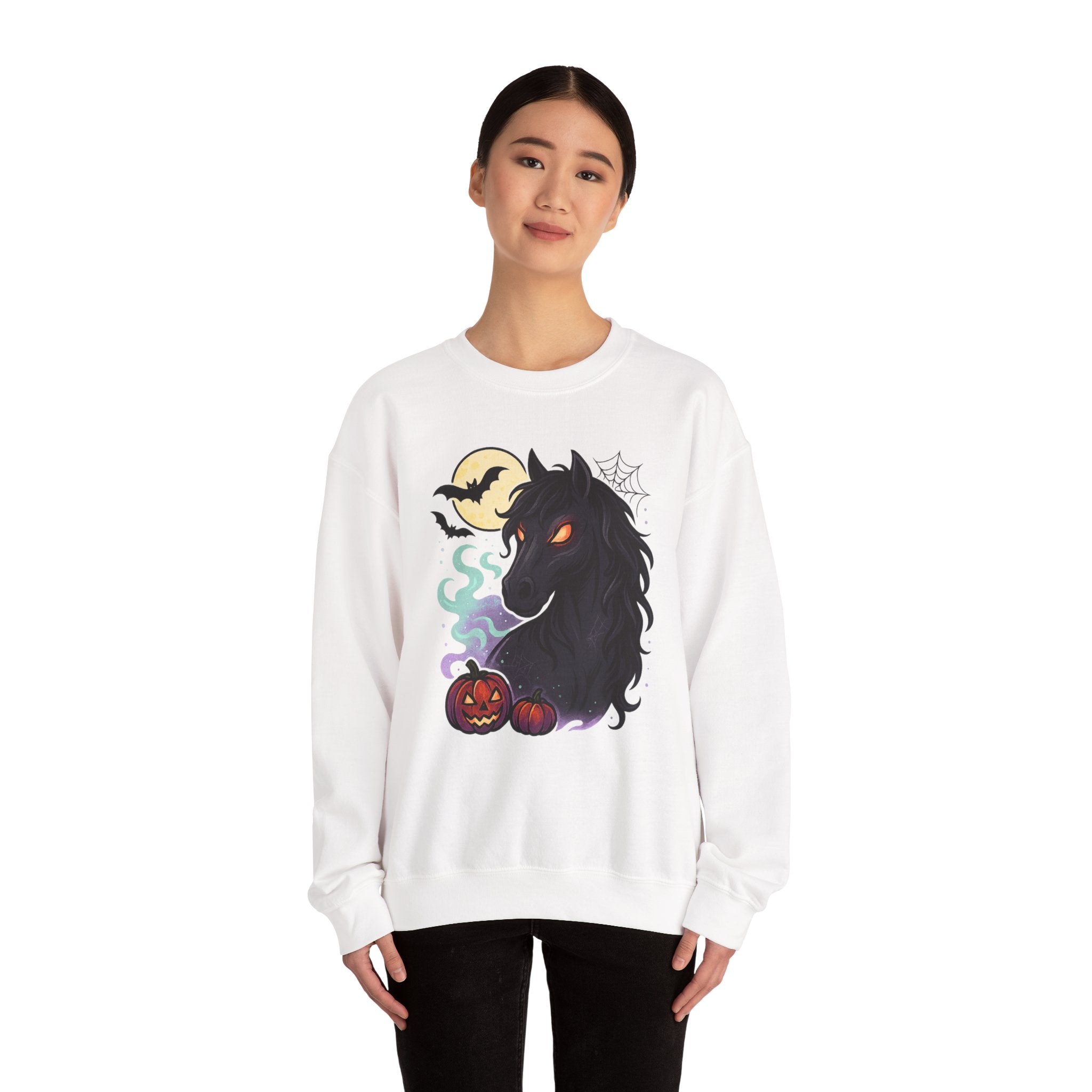 Gothic Horse Under Moonlight Spooky Sweatshirt