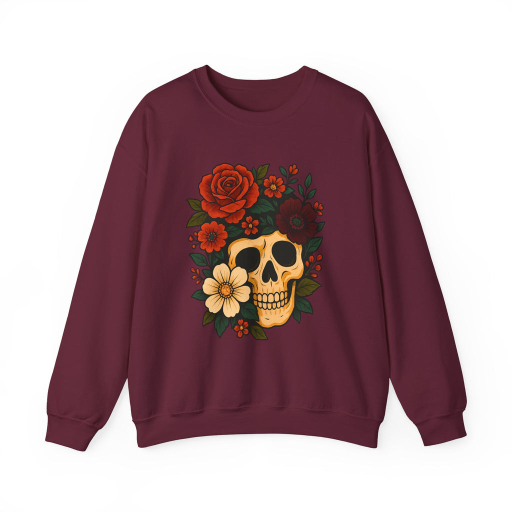 Floral Skull Halloween Sweatshirt