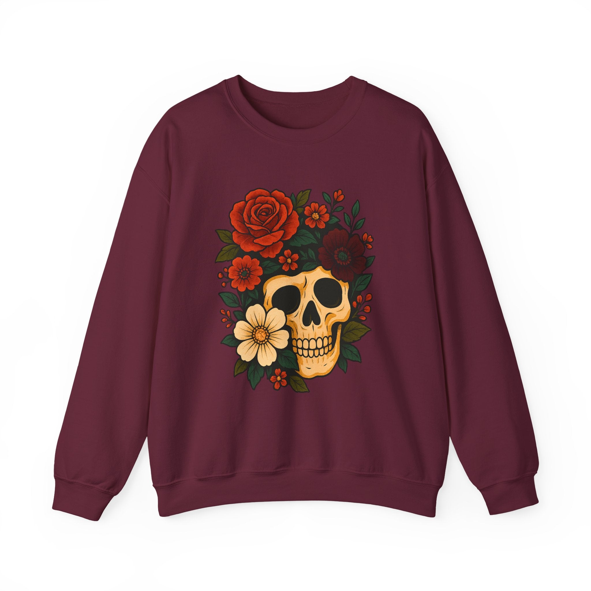 Floral Skull Halloween Sweatshirt