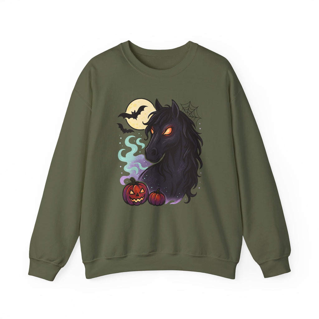Gothic Horse Under Moonlight Spooky Sweatshirt