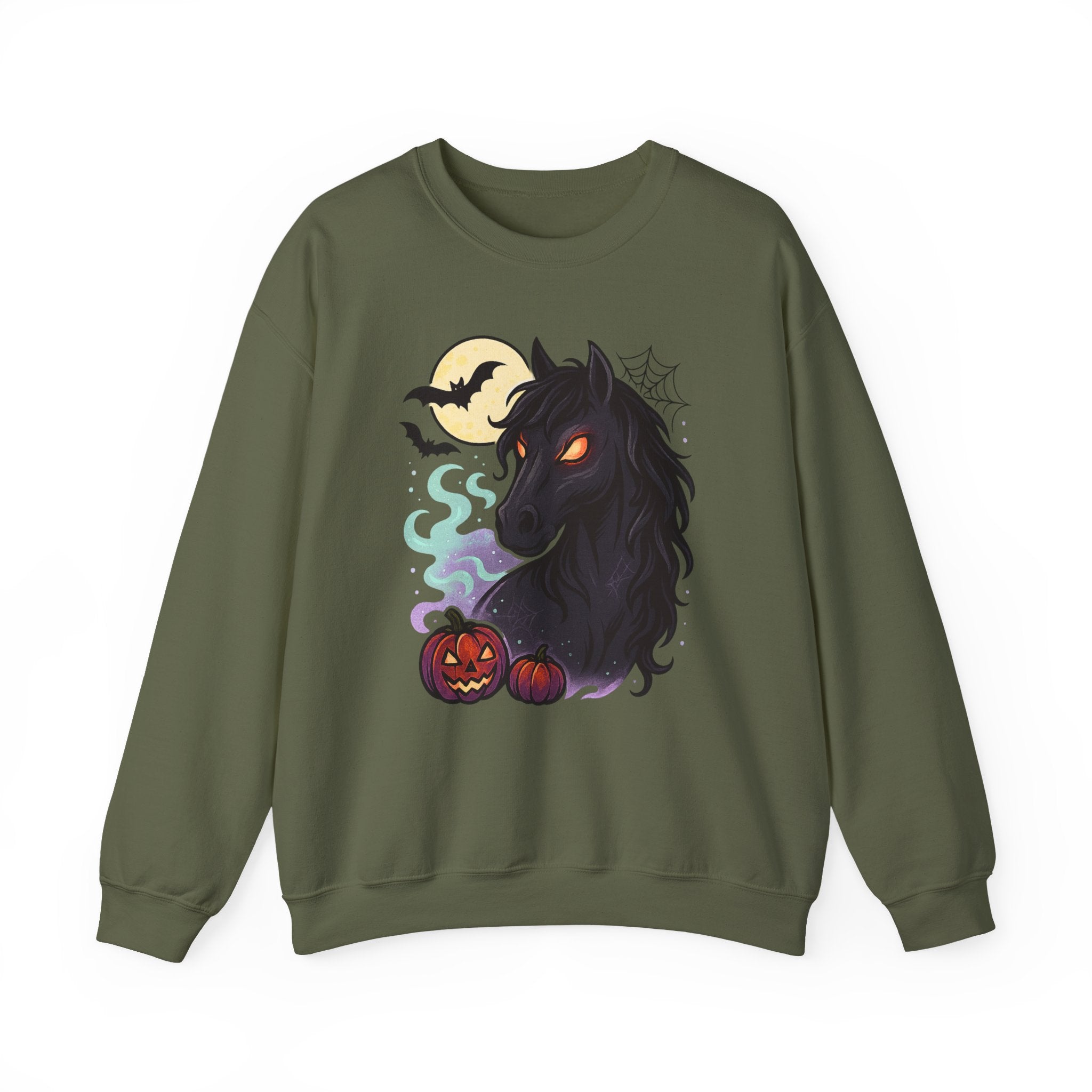 Gothic Horse Under Moonlight Spooky Sweatshirt