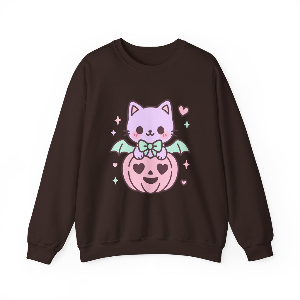 Kawaii Skull Sweatshirt – Pastel Bows & Hearts
