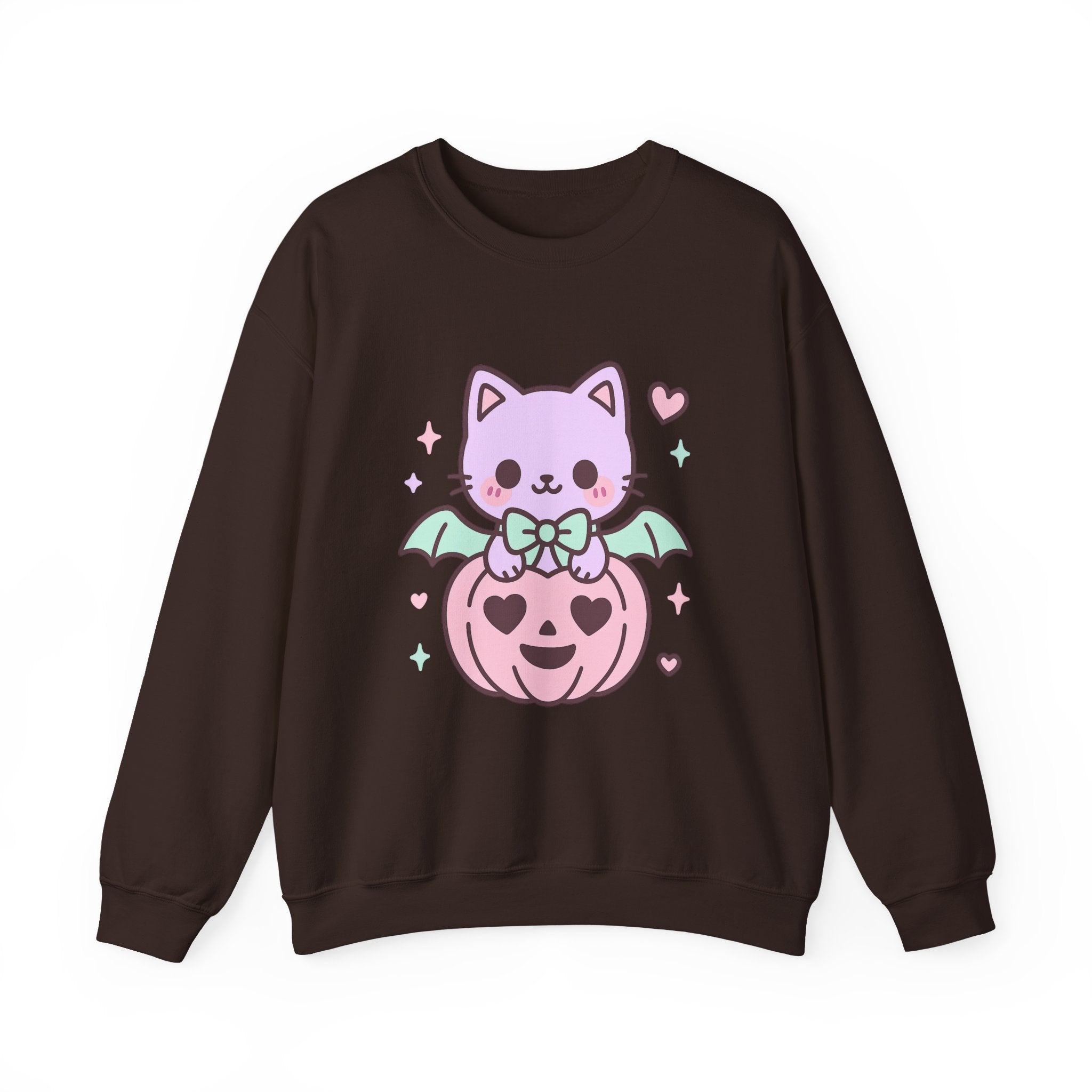 Kawaii Skull Sweatshirt – Pastel Bows & Hearts