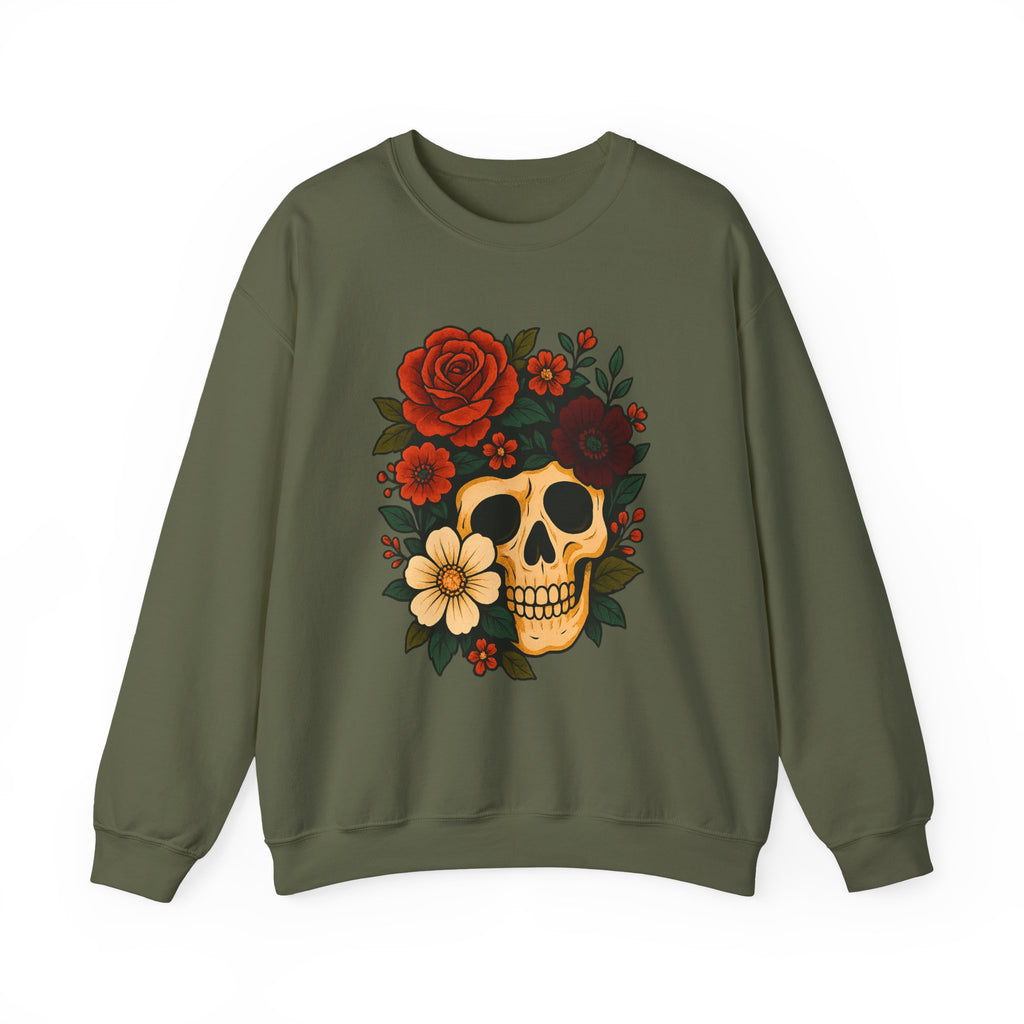 Floral Skull Halloween Sweatshirt