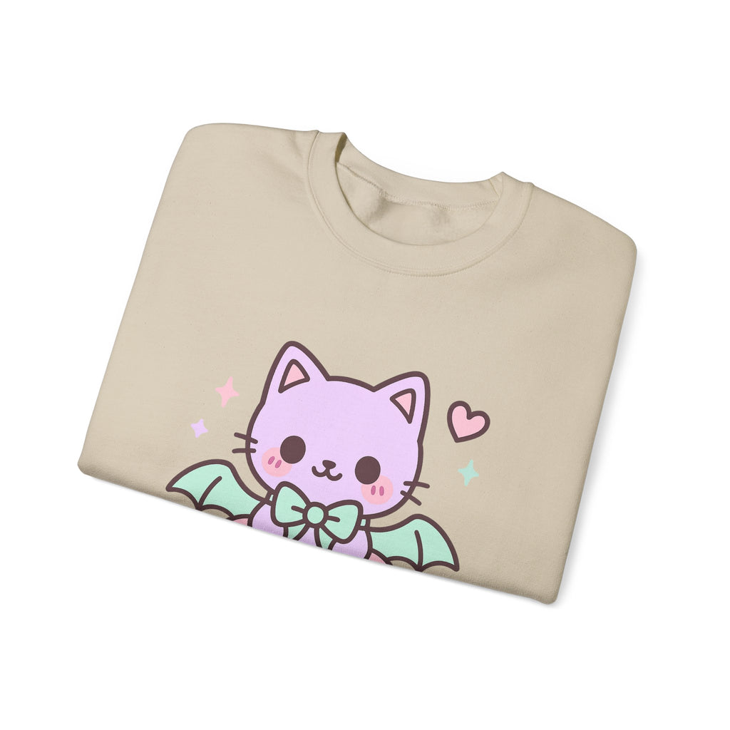 Kawaii Skull Sweatshirt – Pastel Bows & Hearts