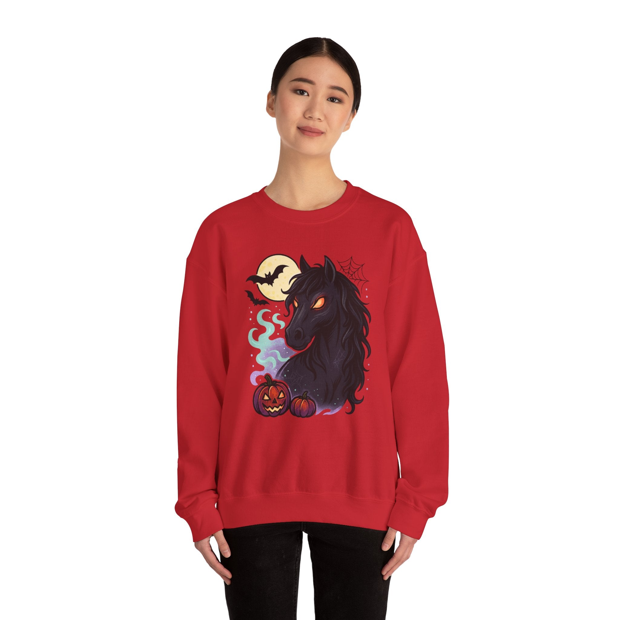 Gothic Horse Under Moonlight Spooky Sweatshirt