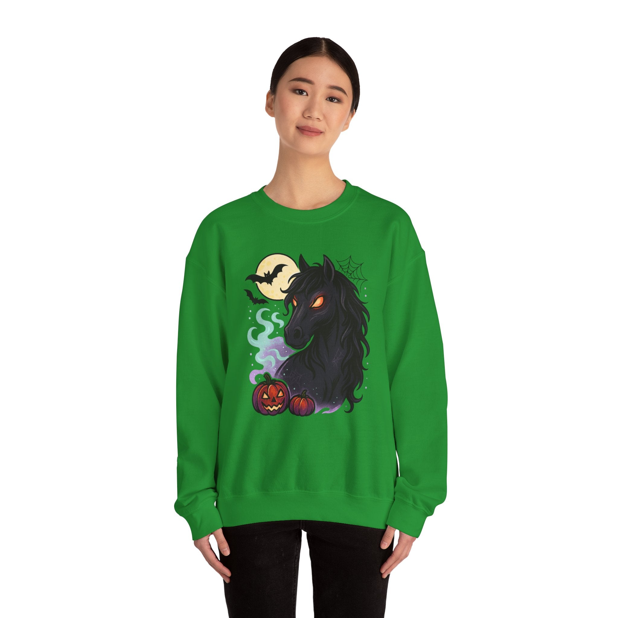 Gothic Horse Under Moonlight Spooky Sweatshirt