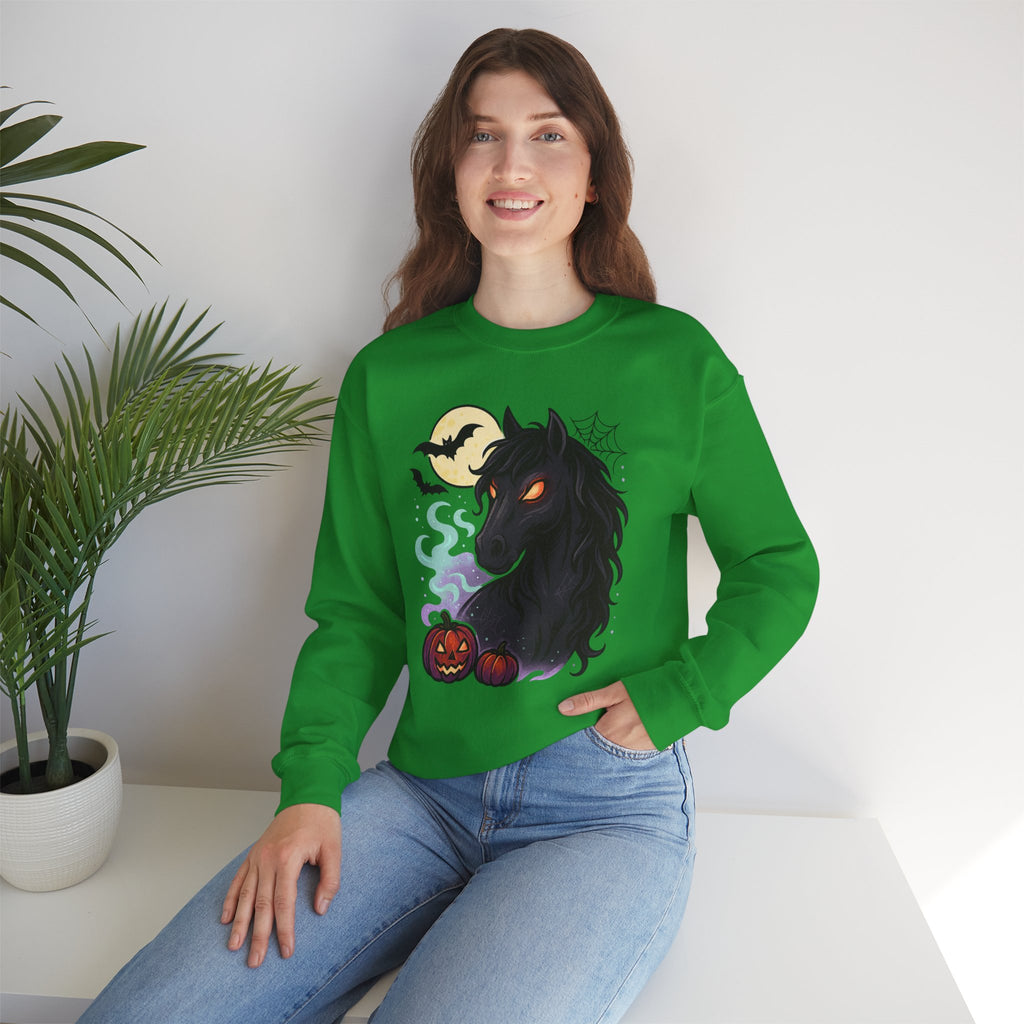 Gothic Horse Under Moonlight Spooky Sweatshirt