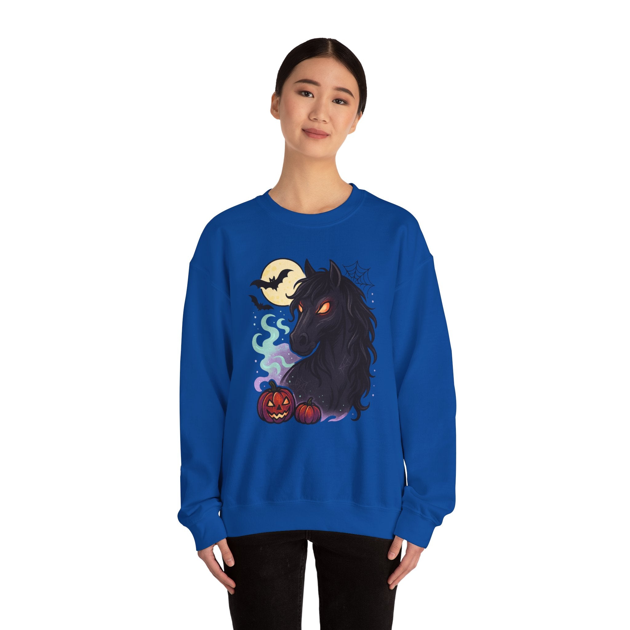 Gothic Horse Under Moonlight Spooky Sweatshirt