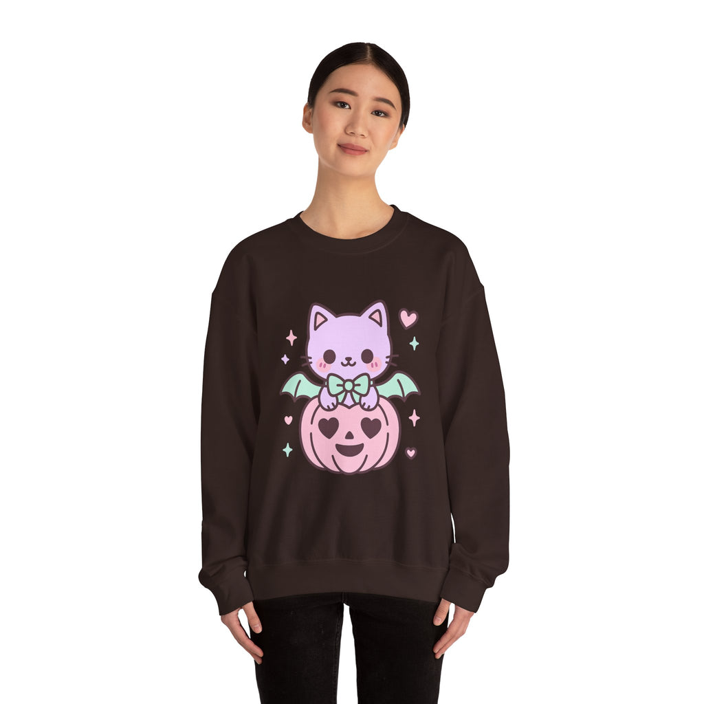 Kawaii Skull Sweatshirt – Pastel Bows & Hearts