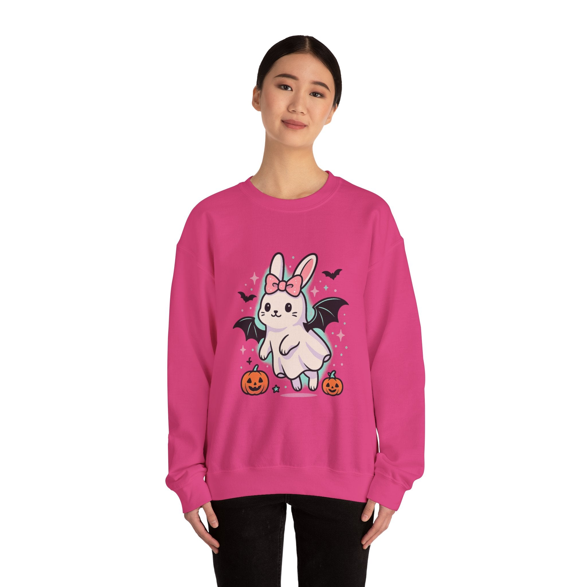 Cute Ghost Bunny with Bat Wings Sweatshirt